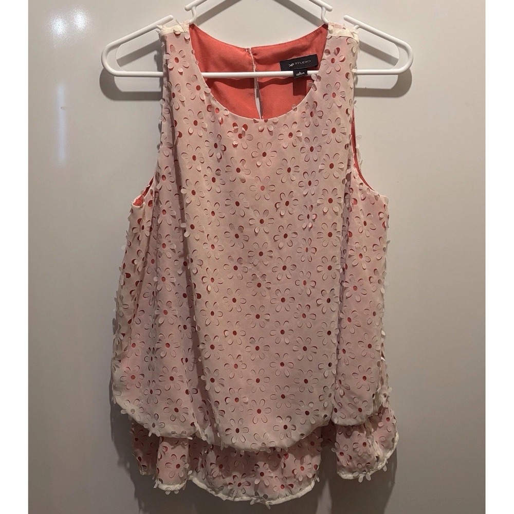 AB Studio Womens Large Blouse 20 X 23 Daisy Cutouts Princess Barbie‎